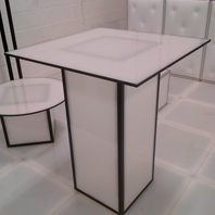 White Acrylic LED Cocktail Table sales in NYC