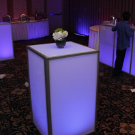 Matching LED Lit Tables Rental NYC